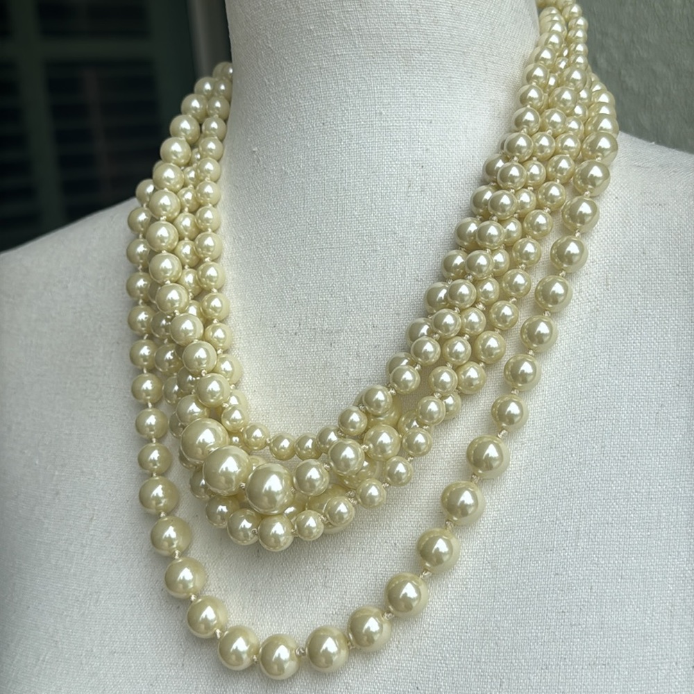 J. Crew 5 strand faux pearl necklace. - Picture 5 of 6